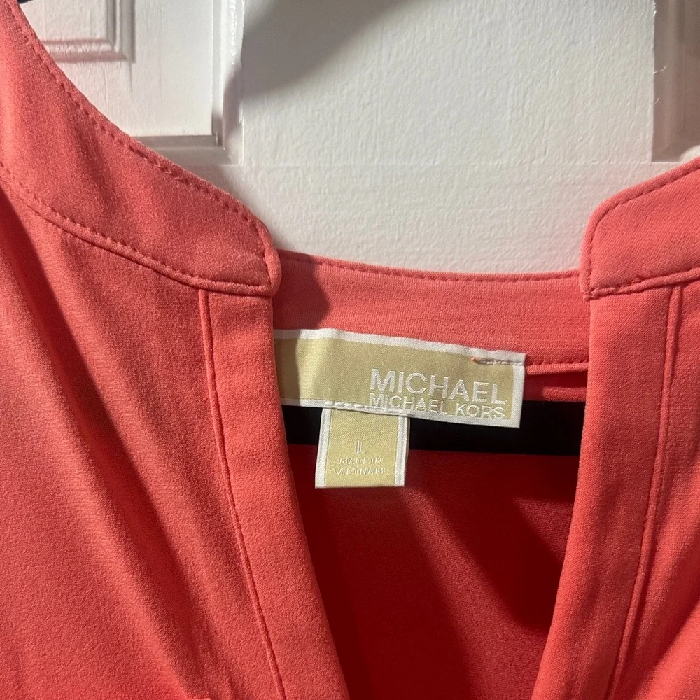 Michael Kors Light Coral Women's Top with Zipper Detail